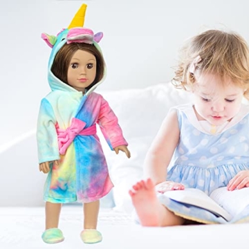 XFEYUE Rainbow Unicorn Doll Clothes & Sleeping Bag Set