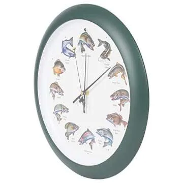 Mark Feldstein Splashing Gamefish Hourly Fishing Sounds Wall/Desk Clock, 13 Inch
