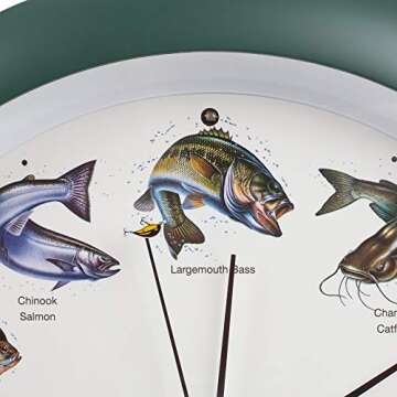 Mark Feldstein Splashing Gamefish Hourly Fishing Sounds Wall/Desk Clock, 13 Inch
