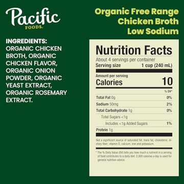 Pacific Foods Low Sodium Organic Free Range Chicken Broth, 8 oz Carton (6 Packs of 4)