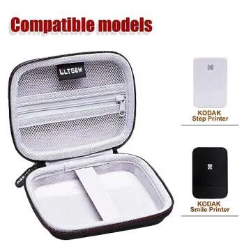 LTGEM Hard Case Compatible with Kodak Step Mobile Photo Mini Color Printer/Kodak Smile Instant Digital Printer - Protective Travel Carrying Storage Bag