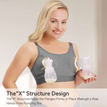 Momcozy Hands Free Pumping Bra, Adjustable Breast-Pumps Holding and Nursing Bra, Suitable for Breast...