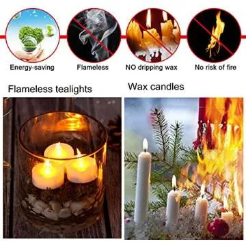 12 Flameless LED Tea Lights - Safe, Long-Lasting & Stylish