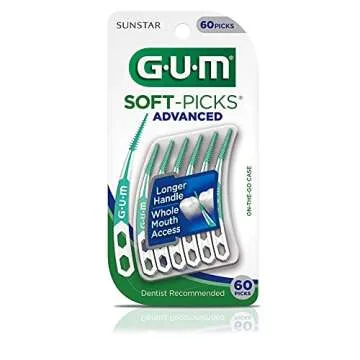 GUM Soft-Picks Advanced Dental Picks for Easy Teeth Cleaning and Optimal Gum Health, 60ct