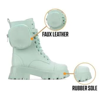 Cape Robbin Monalisa Women's Combat Boots in Sage