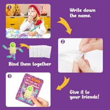 Feltom 28 PCS Chain Press Vent Spaceman - Valentines Cards for Kids Wacky Track Finger Fidget Sensory Stress Relief Toy - Valentine Exchange Prizes for Girls Boys School