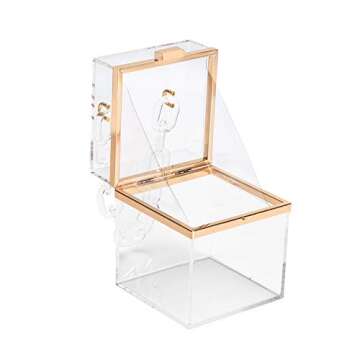 WEDDINGHELPER Transparent Clear Acrylic Square jelly Evening Bag for Women,Fashion Lovely Shoulder Bag for Dinner Party Travel (Clear)