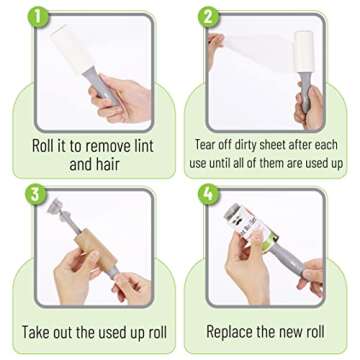 Mr. Pen- Lint Rollers, 1 Handle with 3 Refills, 270 Sheets, Extra Sticky Lint Remover for Clothes, Lint Roller for Pet Hair, Pet Hair Roller, Sticky Roller, Lint Roller for Clothes, Lint Removers
