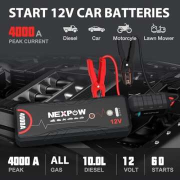 NEXPOW Car Jump Starter,Car Battery Jump Starter 4000A Peak Q11 Pack for Up to All Gas and 10.0L Die...