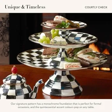 Elegant MacKenzie-Childs Pedestal Serving Platter