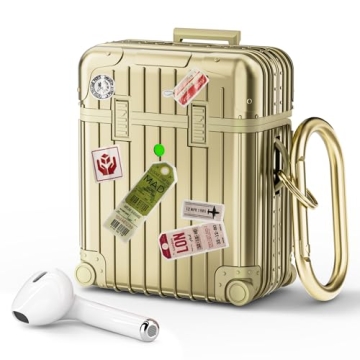 KOREDA Compatible with AirPods Case Cover, Funny Suitcase Design Case for Airpods 2nd Generation/1st...