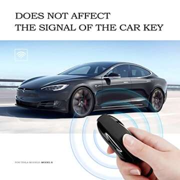 OLAIKE Key Fob Cover for Tesla Model S, Silicone Car Keychain Key Cover Protector Case Holder with Key Chain for Tesla Model S Accessories (Black, Model S)