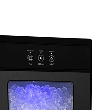Nugget Ice Maker - 44lbs Daily, Self-Cleaning, Black