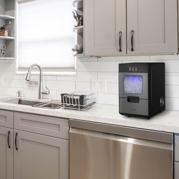 Nugget Ice Maker - 44lbs Daily, Self-Cleaning, Black