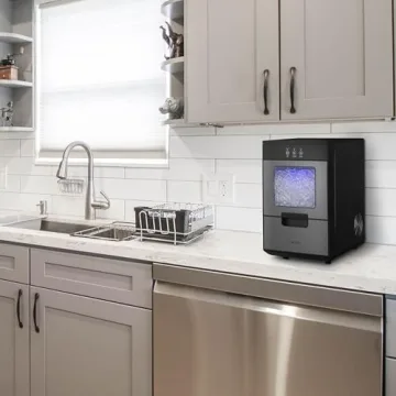 Nugget Ice Maker - 44lbs Daily, Self-Cleaning, Black