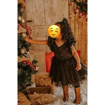 Weileenice Black Flower Girl Lace Dress 2 3 Toddler Photo Shoot Birthday Party Pageant Princess Funeral Church Ball Gown Christmas Formal Prom Tutu Dresses Halloween Holiday for Little Girls Ceremony