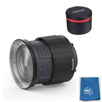 Aputure Fresnel 2X, Aputure Fresnel ii 2 Lens Mount for Aputure 300D Mark II Aputure 120D Mark 2 Aputure 300D Aputure 120D and Other Bowen-S Mount Continuous Lights, Including Pergear Soft Diffuser
