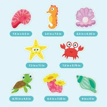Glo Pals Grips Textured Non-Slip Bathtub Stickers, 8 Extra Large Fun Kids Anti Slip Bath Decals (Guppy)