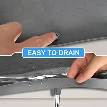 Under Sink Mat, 34"*22"*0.67", Waterproof, Cabinet Protector Silicone Mats for Kitchen & Bathroom, Holds up to 2 Gallon Liquiq(Dark Gray) (Thin860g)