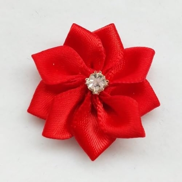 Chenkou Craft Red 40pcs 28mm Ribbon Flower Appliques
