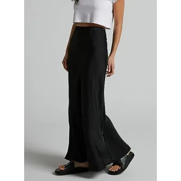 Satin High Waist Maxi Skirt for Elegant Looks
