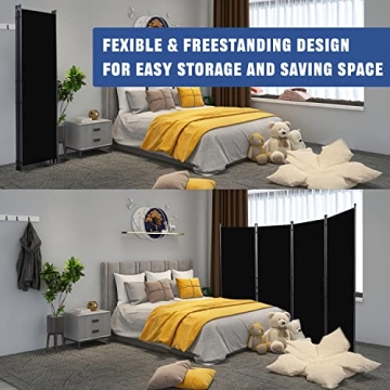 Durable 6FT Portable Room Divider Privacy Screen Office Home