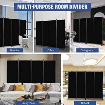 Durable 6FT Portable Room Divider Privacy Screen Office Home