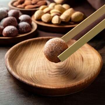 BambooMN 3.9" Mini Bamboo Disposable Tongs - Toast Tongs - 20 Pieces