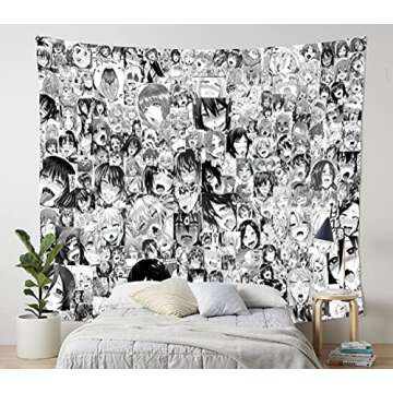AkinaWay Ahegao Lust Face Kawaii Anime Tapestry 60"x40" - Perfect for Wall Decoration and Gifts!