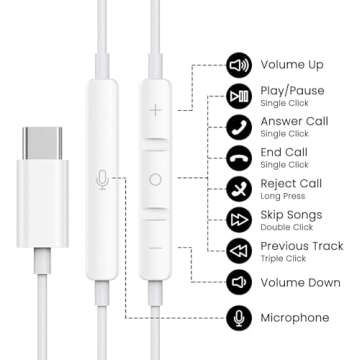 Premium USB C Headphones for iPhone 16/15 Pro with Noise Cancelling & Remote Control