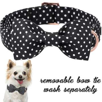 Unique Style Paws Pet Soft &Comfy Bowtie Dog Collar and Cat Collar Pet Gift for Dogs and Cats 6 Size...