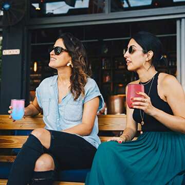 Wine Tumbler Glasses, Arteesol Coffee Tumbler with Lids Insulated Wine Glass Stainless Steel Multi Pack/Color12oz Double Wall Vacuum Unbreakable Cups for Wine/Coffee/Drinks/Champagne/Cocktails