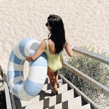 Large 35 Inch Swim Ring with Handles for Adults Kids