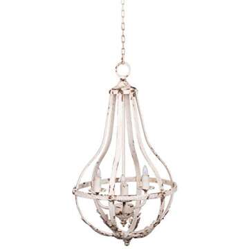 A&B Home Southern Living French Country, Antique White Chandelier