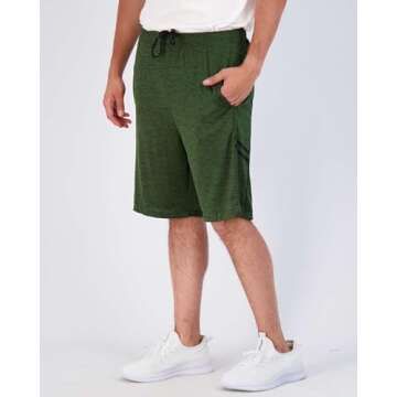 5 Pack Men’s Active Quick Dry Fit Short Pockets Athletic Running Gym Basketball Workout Activewear Sports Men, Set 8, XL, Pack of 5