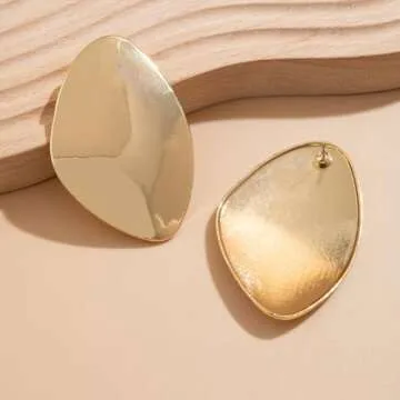 Statement Earrings for Women Big Chunky Gold Earring Large Gold Earrings Hypoallergenic Geometri Drop Dangle Earring Fashion Summer Earring for Women 2024 (Chunk)