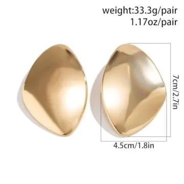 Statement Earrings for Women Big Chunky Gold Earring Large Gold Earrings Hypoallergenic Geometri Drop Dangle Earring Fashion Summer Earring for Women 2024 (Chunk)