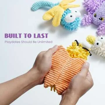 Nocciola Small Medium Dog Toys, Soft Squeaky Crinkle Plush Stuffed Durable Pet Teething Chew Toys for Medium Small Puppy, Cute Accessories Girl Dogs Valentines Day Gifts 5 Packs