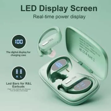 occiam Wireless Earbuds 48H Playback Waterproof for Sports