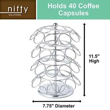 Stylish Nifty K Cup Holder for 40 Pods - Spins 360-Degrees