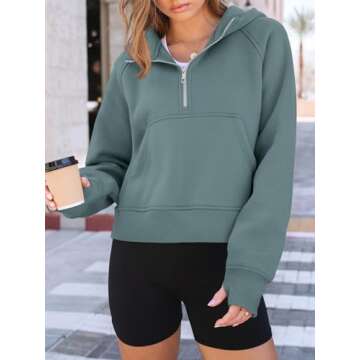 AUTOMET Womens Hoodies Half Zip Sweatshirts Fleece Jackets Tops Oversized Pullover Fall Outfits 2024...