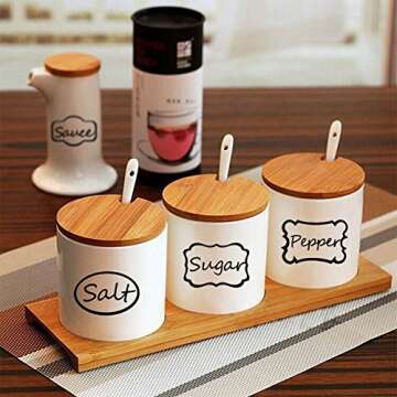 Nardo Visgo Clear Sticker Labels with Black Border for Jars,Free Black Marker,Decorative Transparent Removable Waterproof Name Tags for Storage Bins,Glass Bottles,Food Container or Craft,138pcs