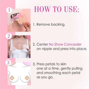 Hollywood Fashion Secrets Disposable, Hypoallergenic Ultra Thin, Self Adhesive, No-Show Nipple Concealers, 2-Packs