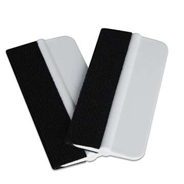 EHDIS Vinyl Scraper 4 inch Felt Squeegee for Vinyl,Window Tinting, Sign Marking, Film Installing,Decal Applicator Tool - Pack of 2-White