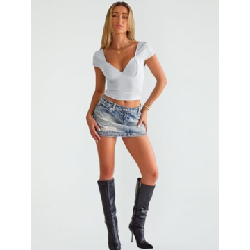 Trendy Queen Deep V-Neck Backless Top Stylish T-Shirts