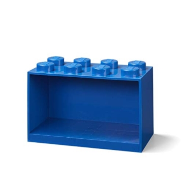 LEGO Brick Shelf Box - Stackable & Mountable Storage for Kids' Rooms - Blue