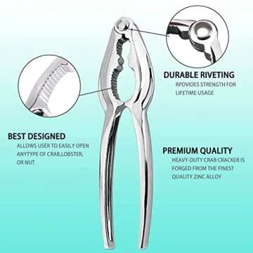 7Pcs Crab Crackers and Tools Set, Seafood Tools Set Crab Leg Crackers and Picks Tools Including 2 Lobster Shell Crackers and 4 Seafood Forks Kit