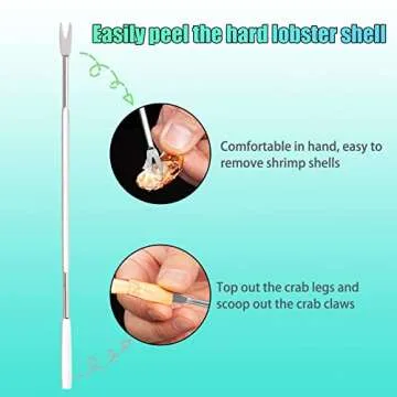 7Pcs Crab Crackers and Tools Set, Seafood Tools Set Crab Leg Crackers and Picks Tools Including 2 Lobster Shell Crackers and 4 Seafood Forks Kit