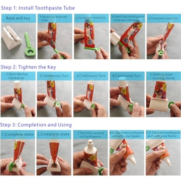 IDM-UTSL Toothpaste Squeezer Set of 4 Tube Roller Dispenser