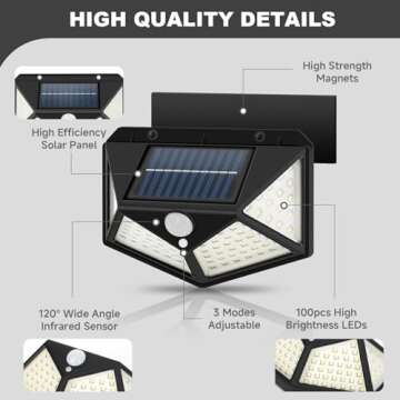 EJYTRVT Solar RV Porch Light - Magnetic Installation, Motion Activated Sensor Light, Camper Exterior...